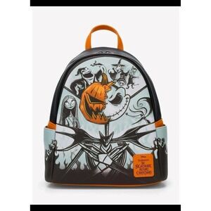 Loungefly Disney Nightmare Before Christmas Pumpkin King Friends Mini Backpack